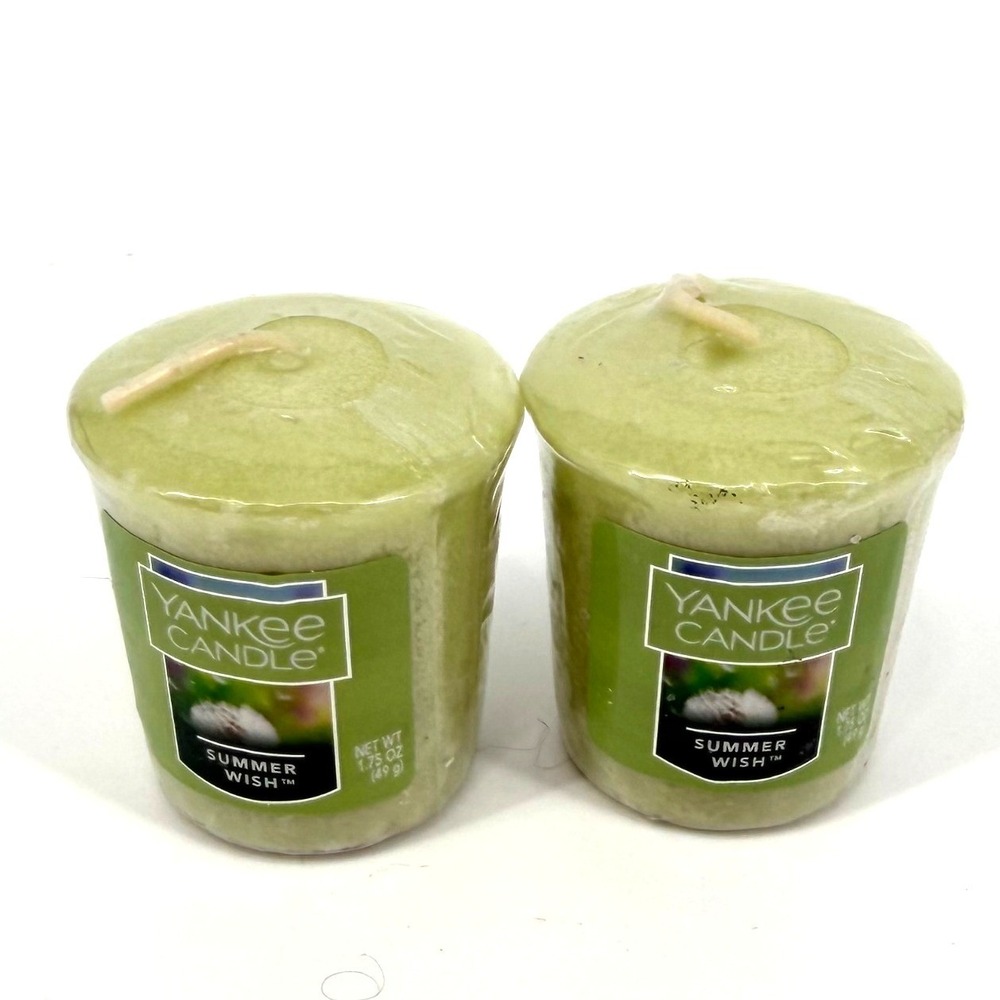 NEW Yankee Candle Summer Wish Mini Votive Candles 1.75 oz Set of 2 Green 1254082